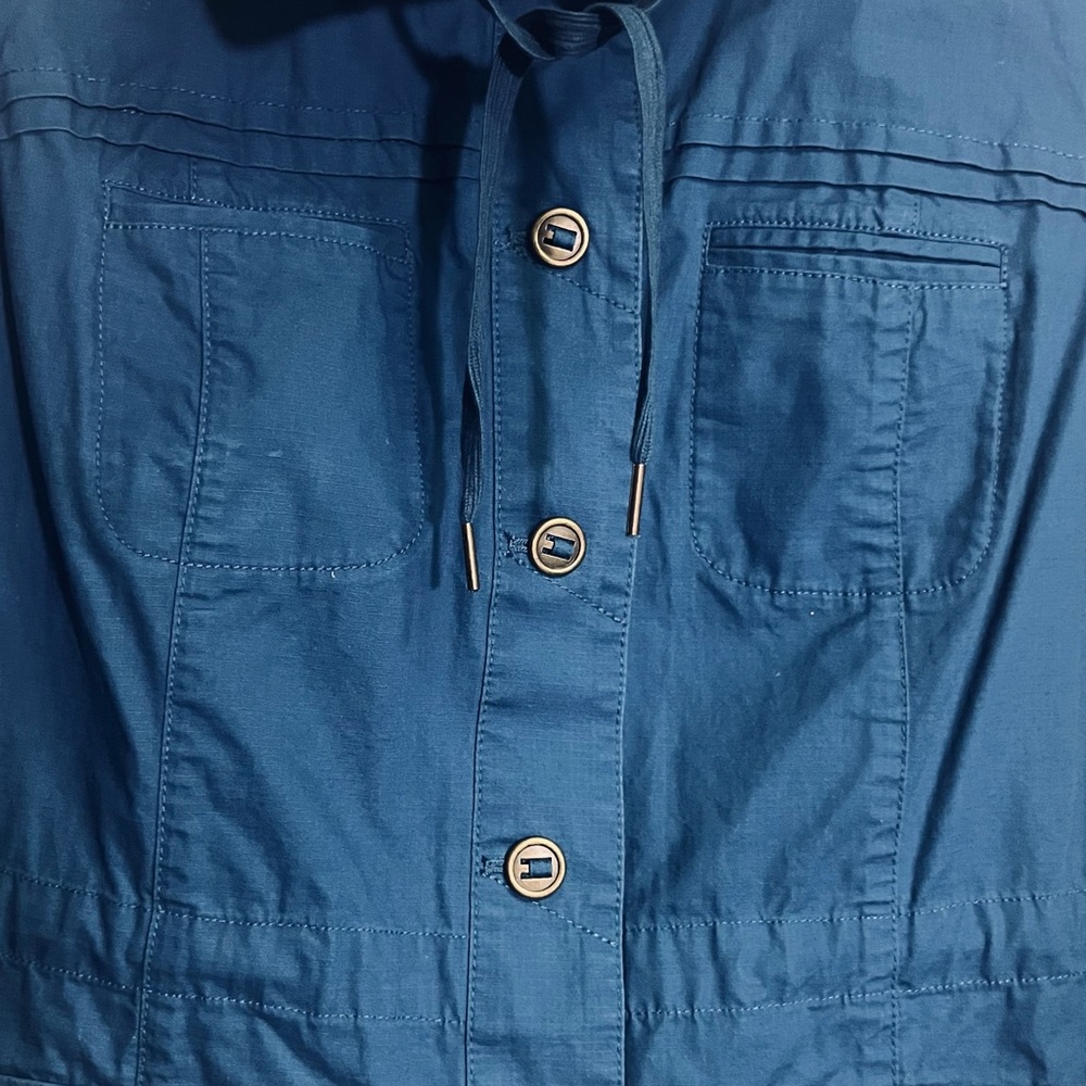 Coldwater Creek Cotton Ringstop Button Drawstring Jacket 4 Pocket Jacket size 10 - Picture 11 of 11